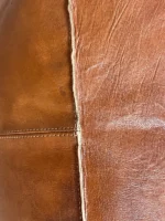 Moroccan ottoman pouf - Koutoubia Leather Ottoman