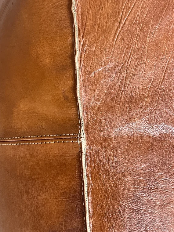 Moroccan ottoman pouf - Koutoubia Leather Ottoman