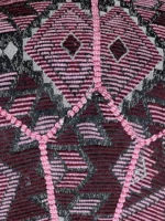 Moroccan ottoman pouf - Pomegranate Pizzazz