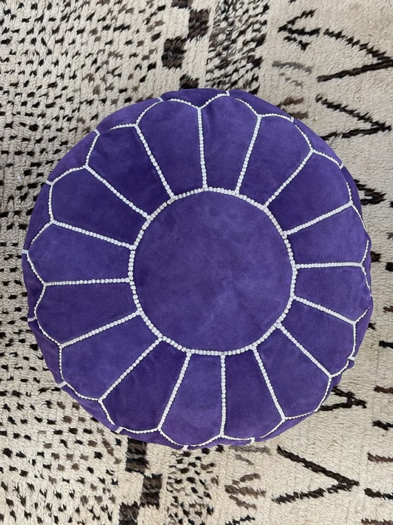 Moroccan ottoman pouf - Purple Palace
