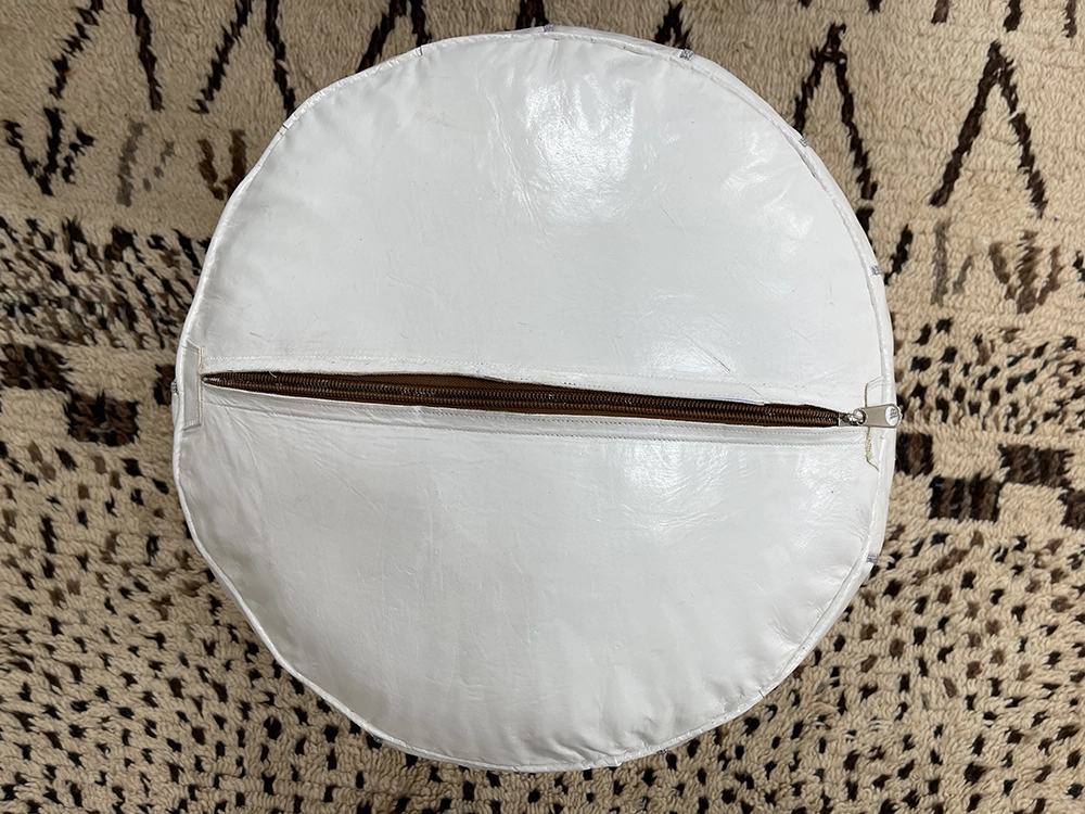 Moroccan ottoman pouf - Snowy Summit