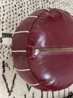 Moroccan ottoman pouf - Burgundy Radiance