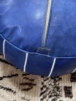 Moroccan ottoman pouf - Deep Blue