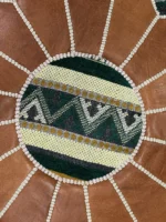 Moroccan ottoman pouf - Almond Cream