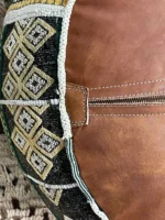 Moroccan ottoman pouf - Green Oasis