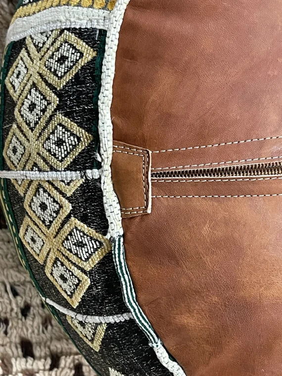 Moroccan ottoman pouf - Green Oasis