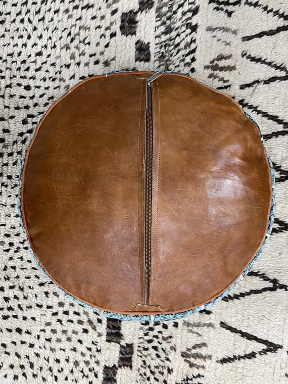 Moroccan ottoman pouf - Indigo Zenith