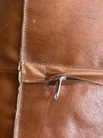 Moroccan ottoman pouf - Koutoubia Leather Ottoman