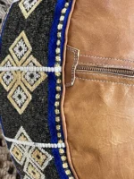 Moroccan ottoman pouf - Navy Nights