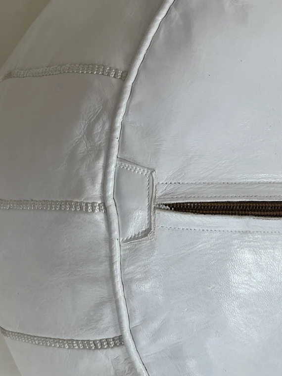 Moroccan ottoman pouf - Pearl Pewter