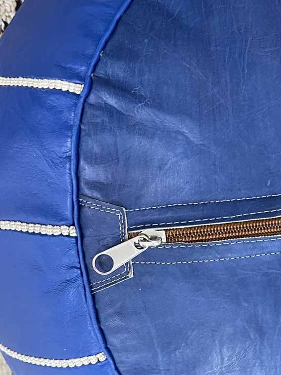 Moroccan ottoman pouf - Powder Blue Paradise