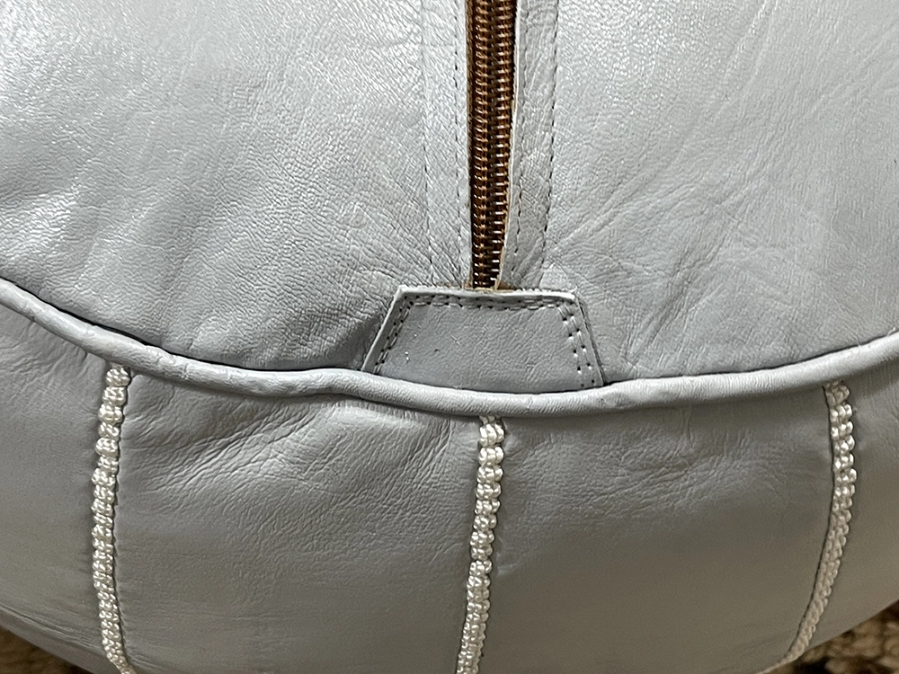 Moroccan ottoman pouf - Shadow Silver