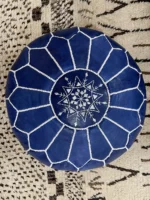 Moroccan ottoman pouf - Deep Blue