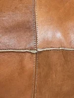 Moroccan ottoman pouf - Koutoubia Leather Ottoman