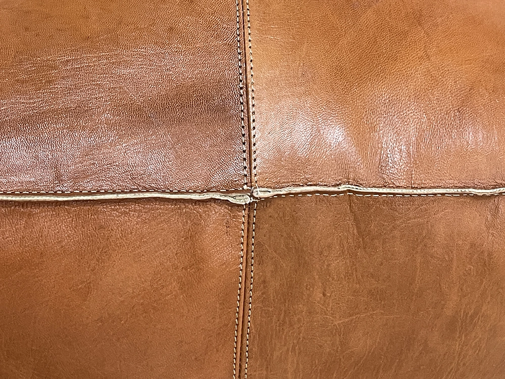 Moroccan ottoman pouf - Koutoubia Leather Ottoman