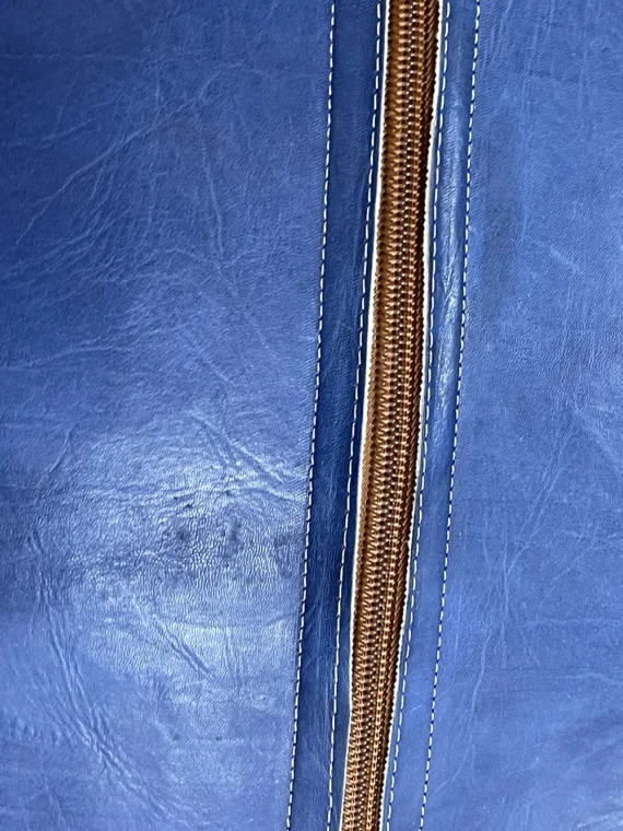 Moroccan ottoman pouf - Powder Blue Paradise