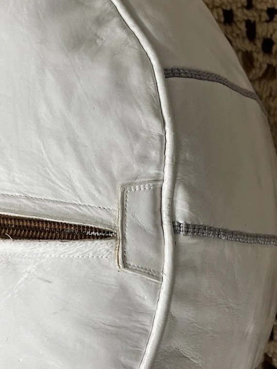 Moroccan ottoman pouf - Snowy Summit